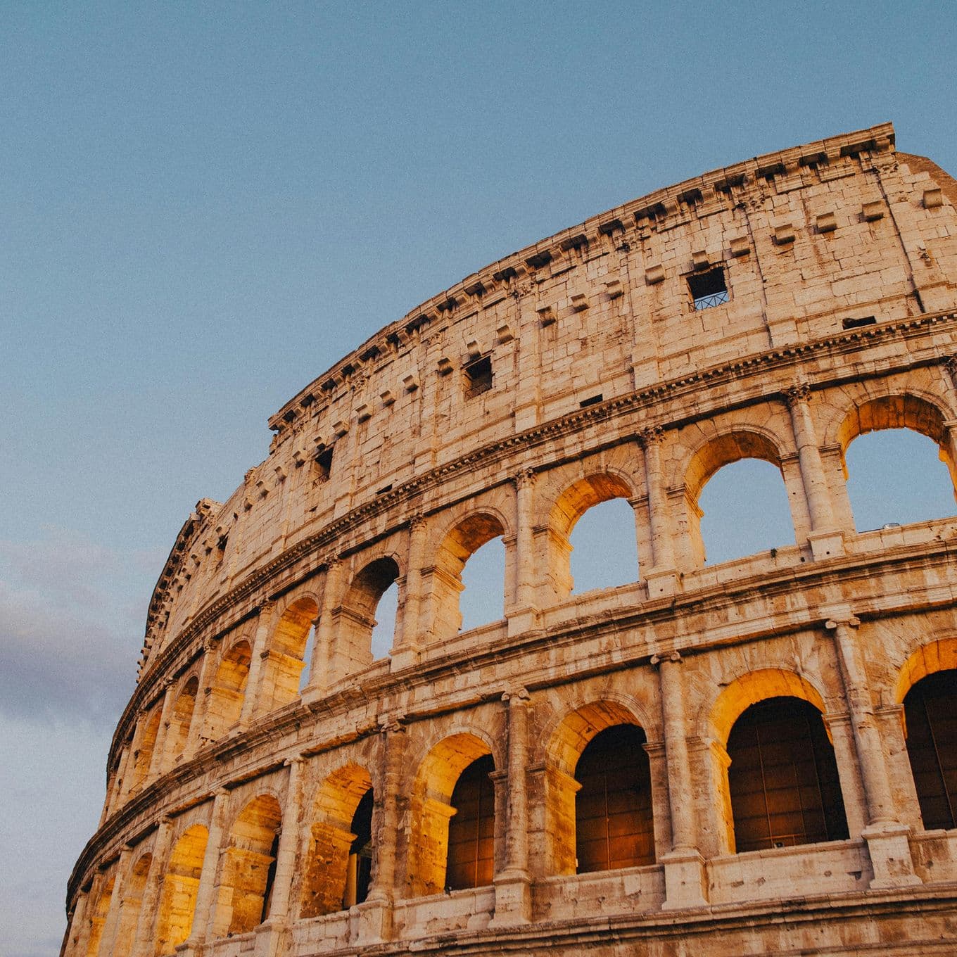 The Colosseum photographed at dusk, Rome, Italy
