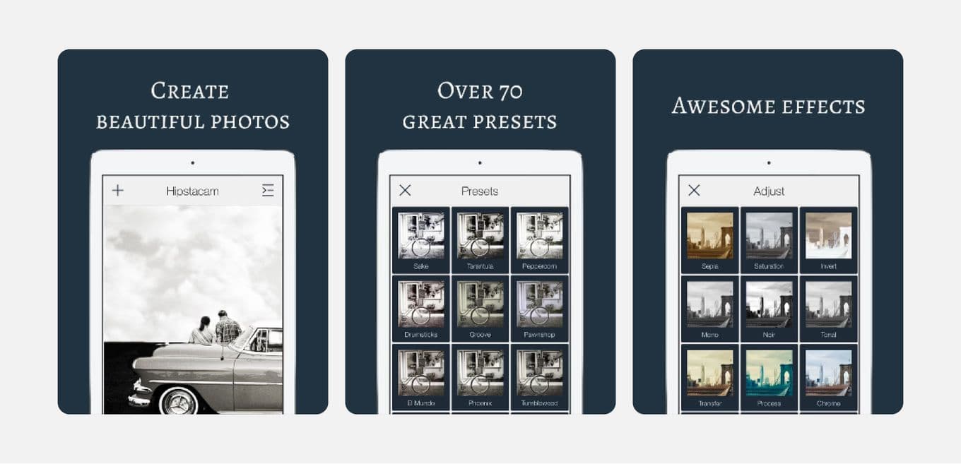 Hipstacam app features
