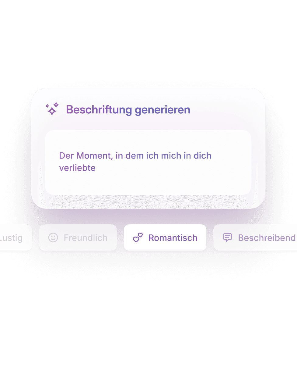 Erstelle Bildunterschriften mit einem Fingertipp