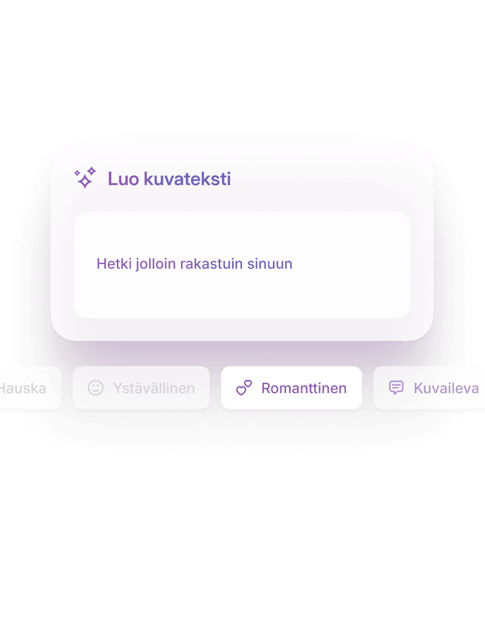 Luo kuvatekstit yhdellä napautuksella