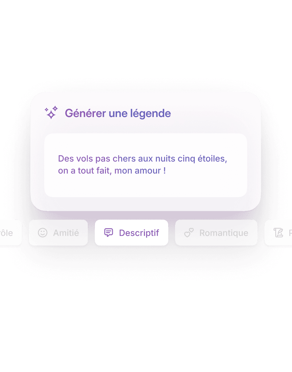 Affichez les suggestions de légendes en un clic
