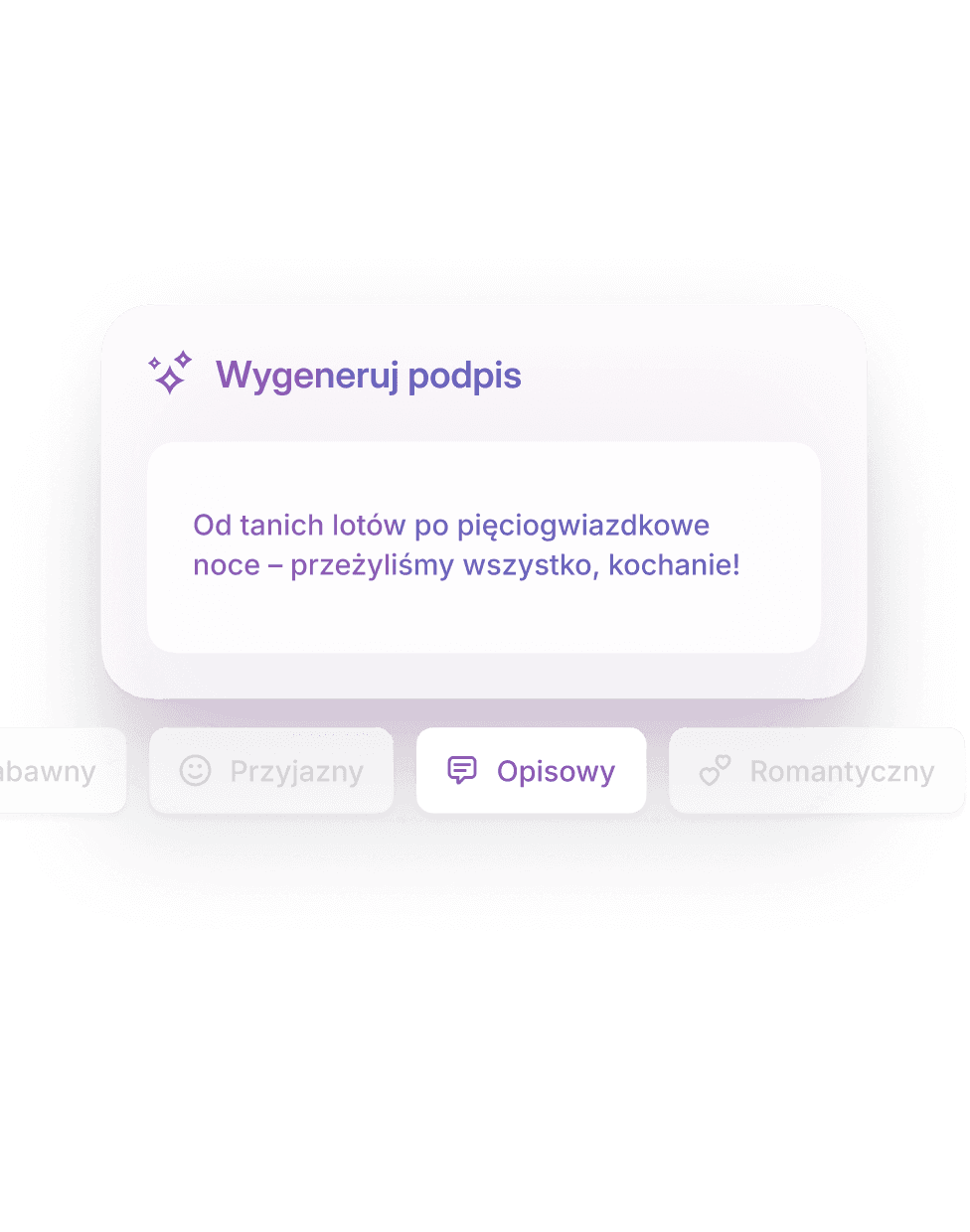 Wyświetl sugestie podpisów jednym dotknięciem