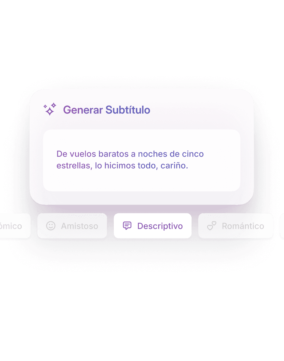 Recibe sugerencias de pies de foto al instante
