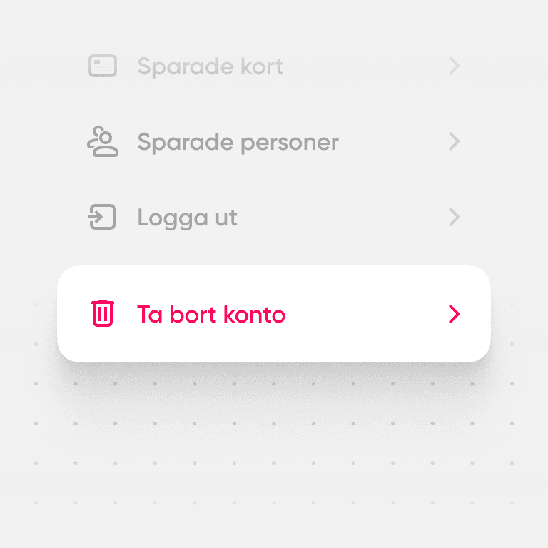 Enkel radering av konto