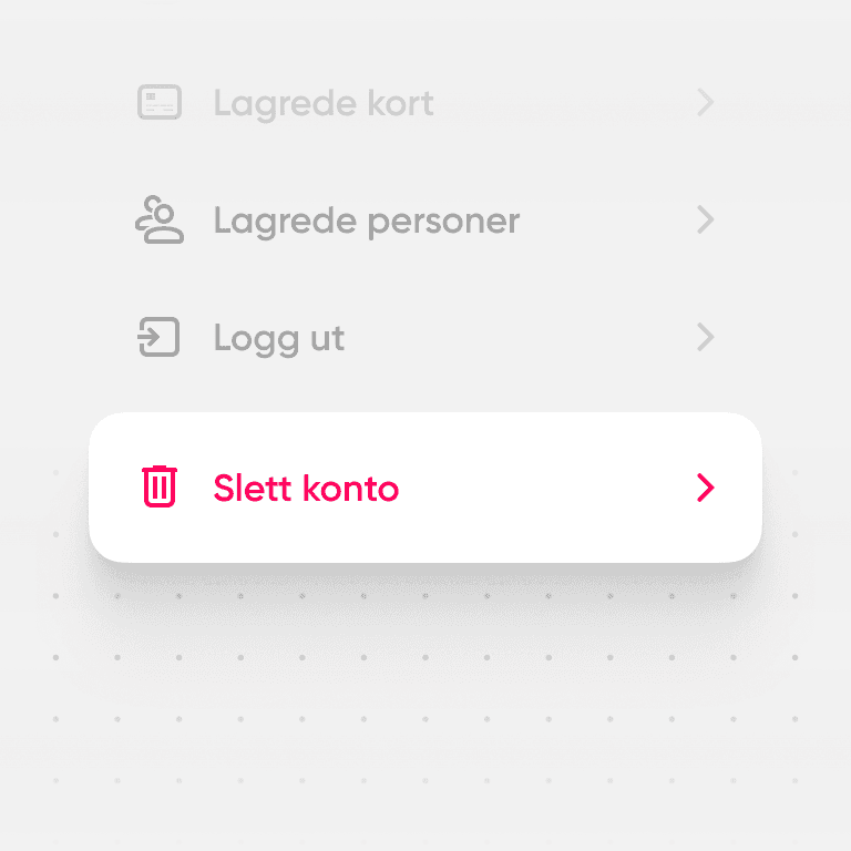 Enkel sletting av konto