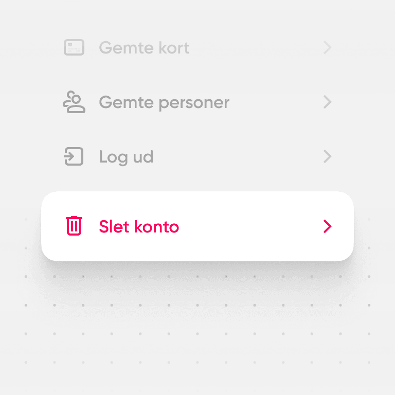 Nem sletning af konto