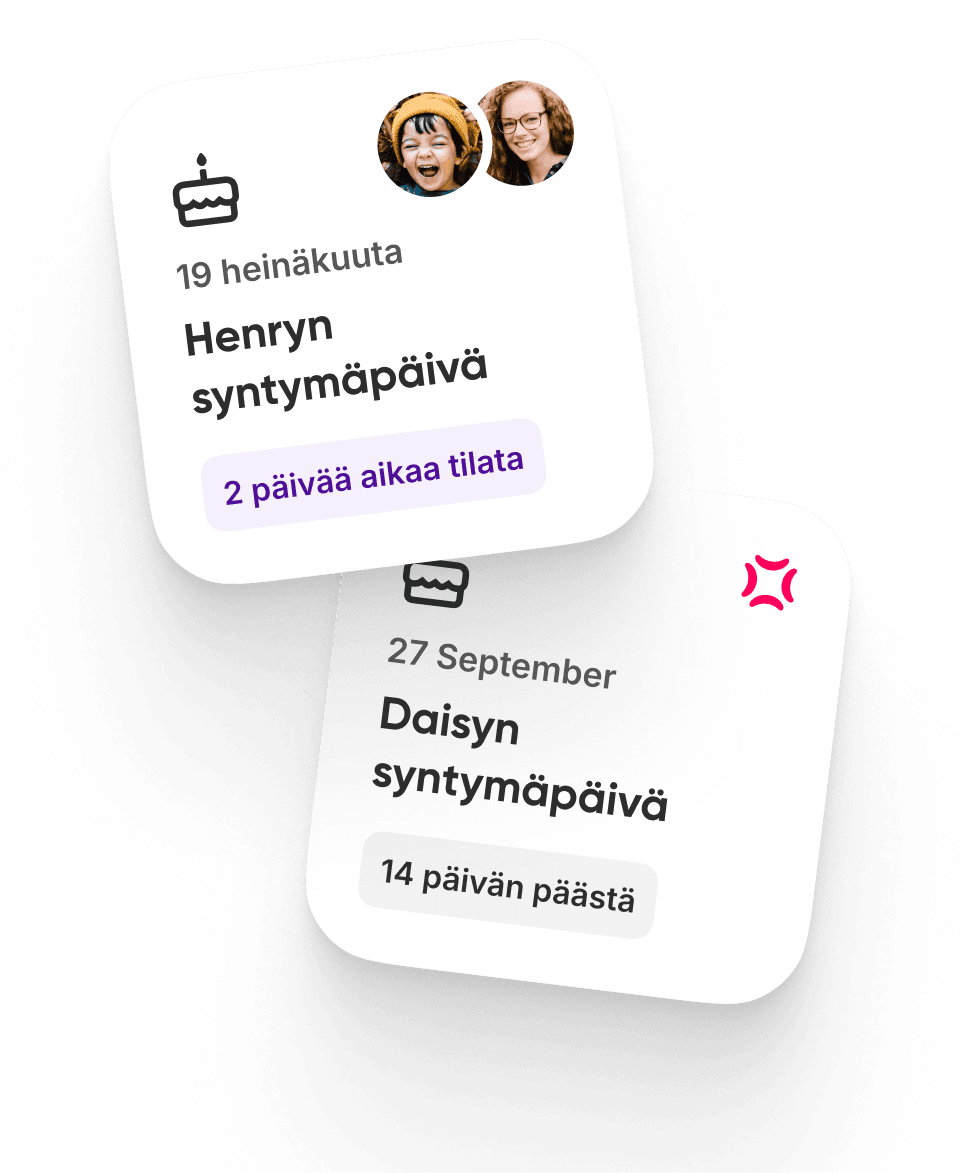 Ei enää unohtuneita syntymäpäiviä