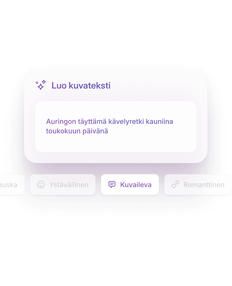 Kirjoita täydellinen kuvateksti