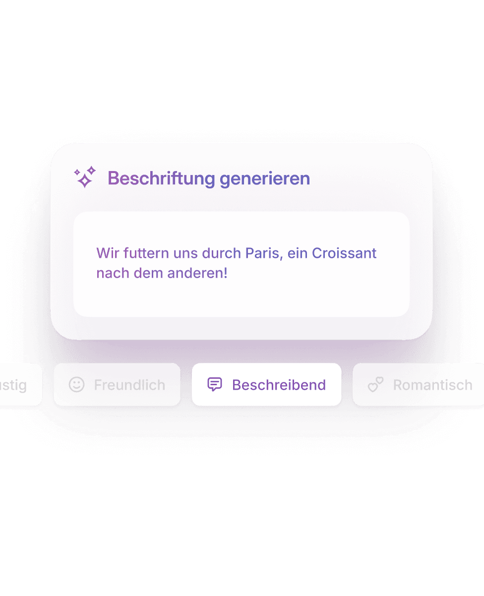 Bildunterschriften mit einem Fingertipp