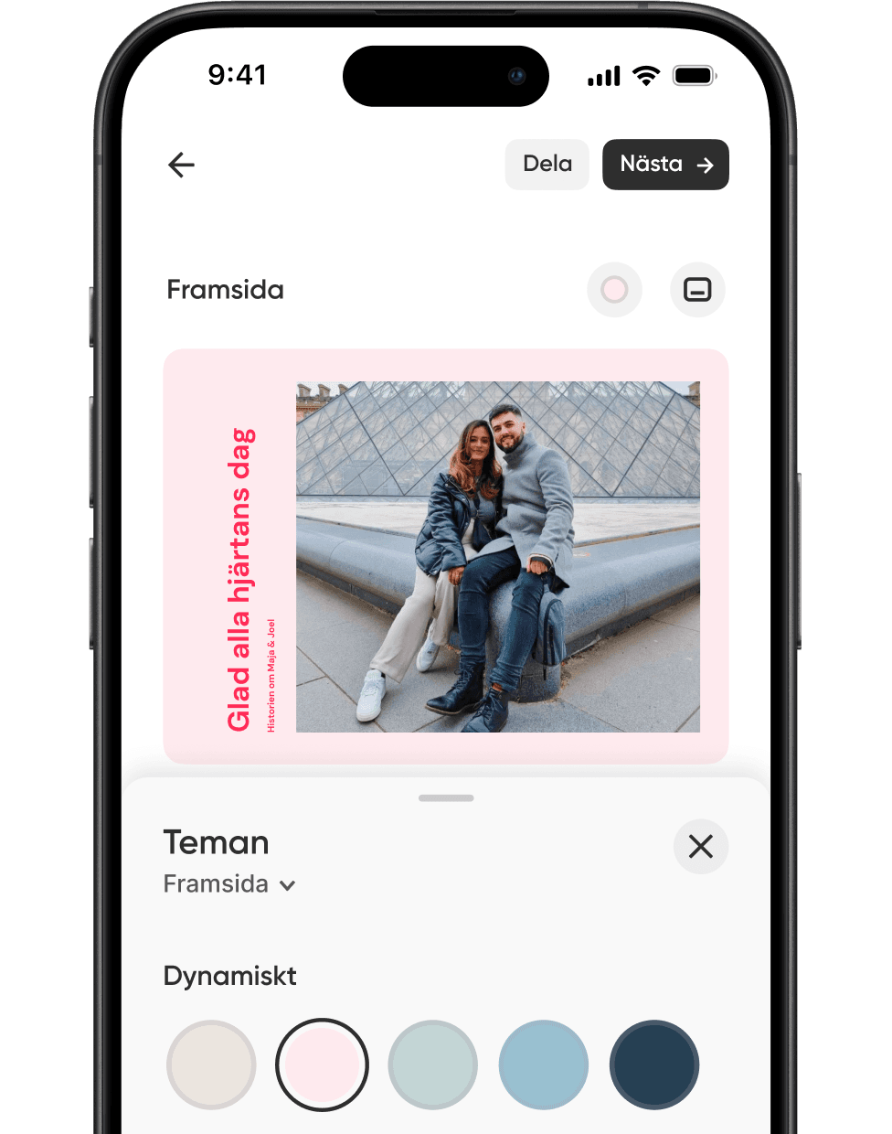 Ange tonen för varje sida