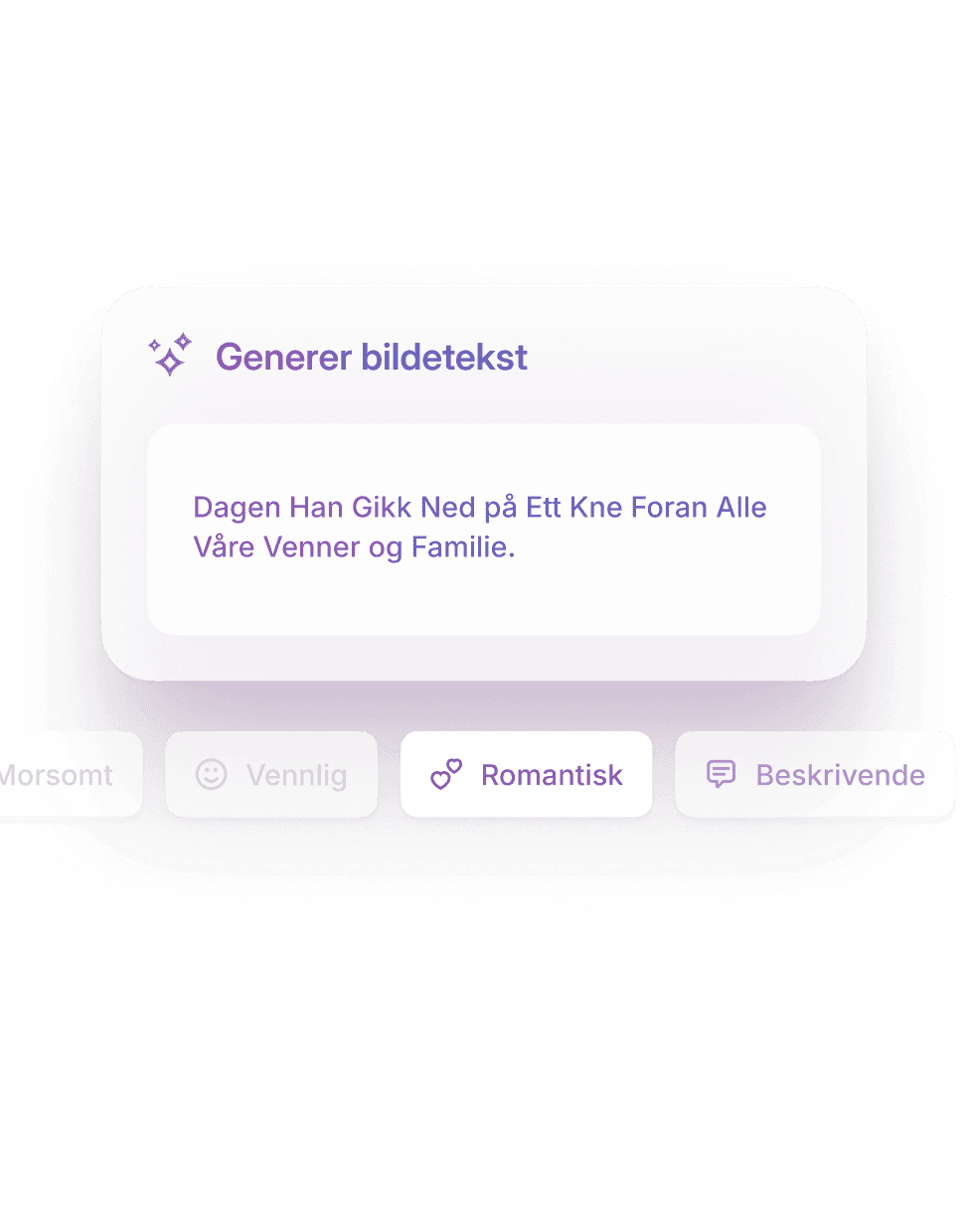 Lag bildetekster med ett trykk