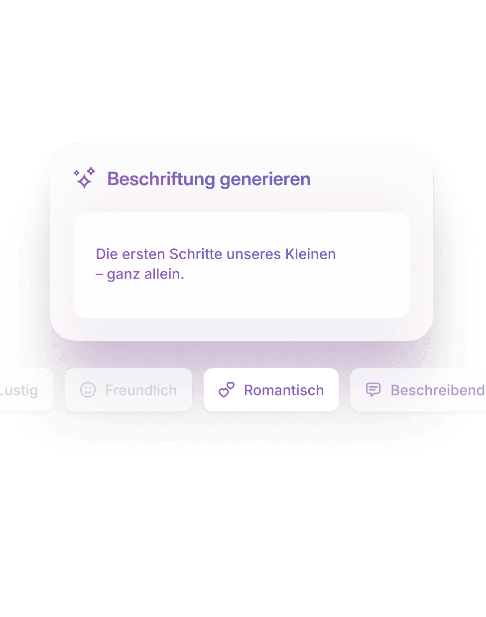 Bildunterschriften mit einem Fingertipp
