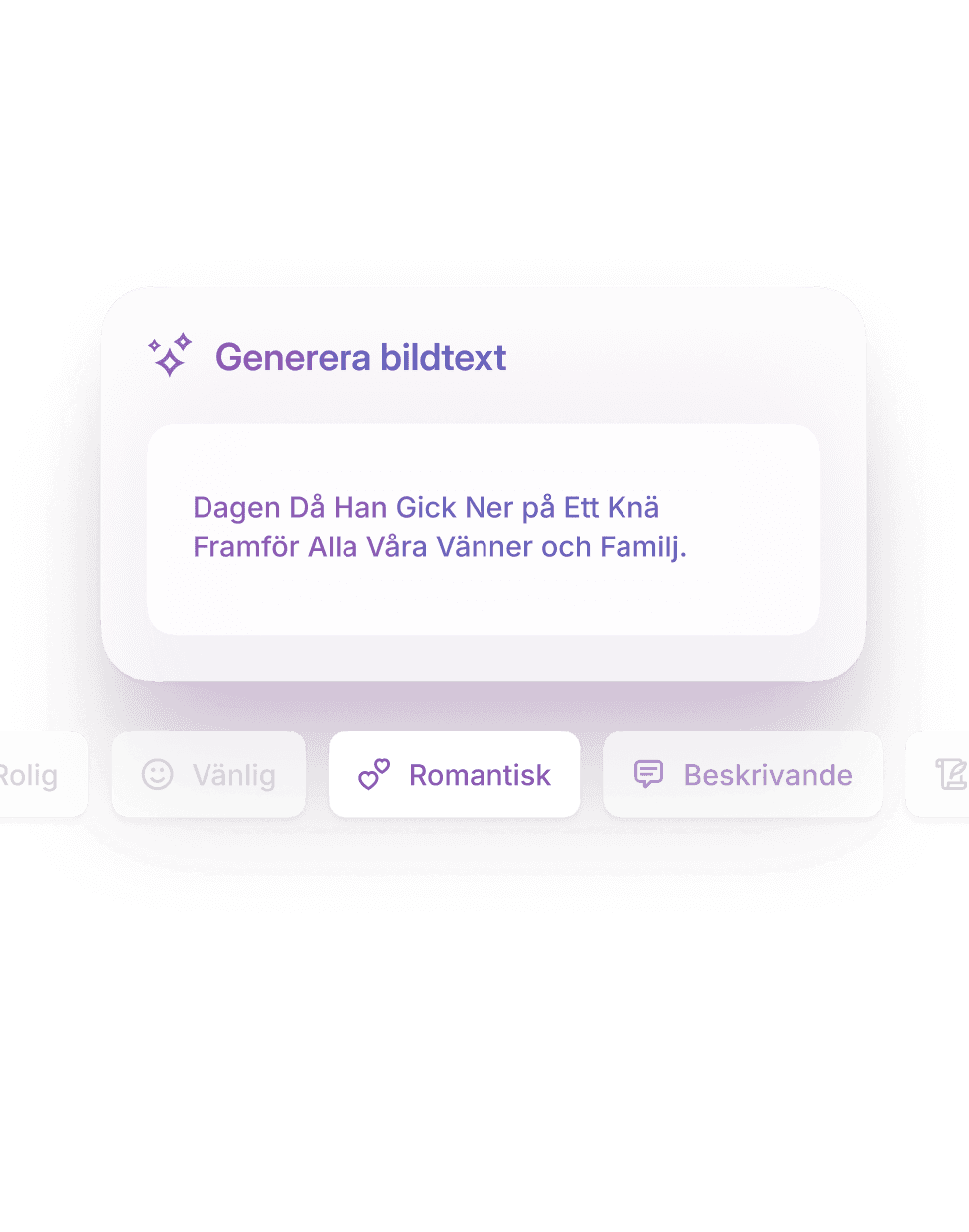 Skapa bildtexter med ett tryck